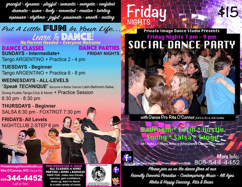 October Dance Classes in Ballroom/Latin/Swing/Salsa/Tango